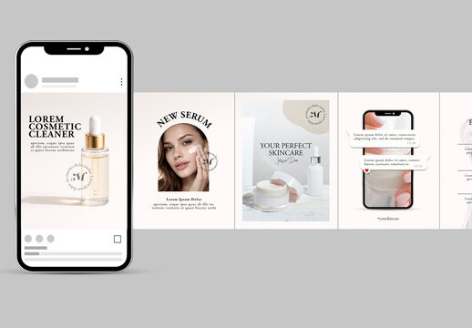Aesthetic Style Social Media Carousel with Peach Accents