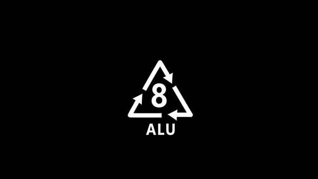 Recycling symbol for aluminum number 8ALU image photo
