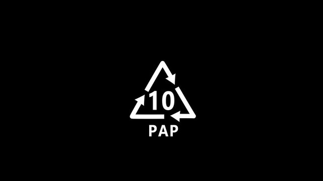 Recycling symbol for paper number 10 PAP image photo