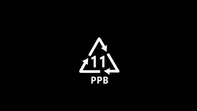 Recycling symbol for plastic number 11 PB image photo