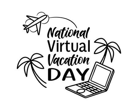 Digital Travel Experience Vector Illustration, National Virtual Vacation Day Concept