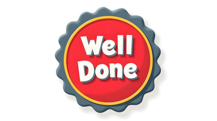 3D Well Done Achievement Badge