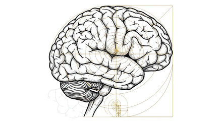 Fototapeta premium Human brain cognitive neural network sketch art