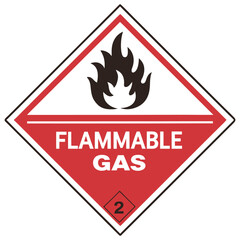 Red and White DOT Hazard Class 2 Icon