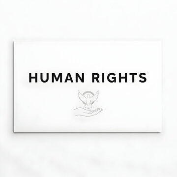 Human rights symbol with dove on hand
