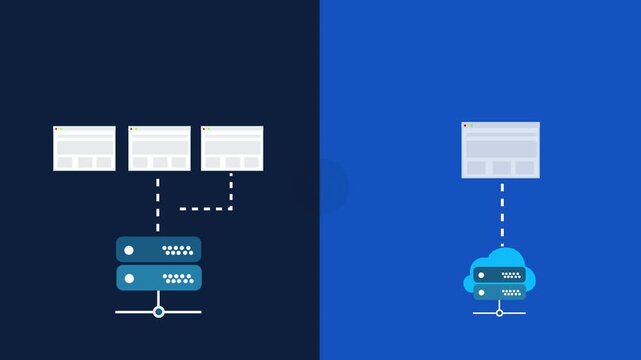 Shared Hosting vs Cloud Hosting Comparison Concept Illustration