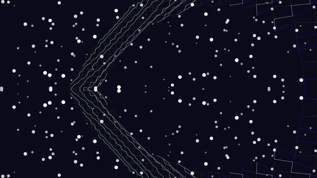 Dynamic abstract background featuring luminous particles and angular lines, evoking a sense of deep space travel or a digital void, perfect for futuristic concepts