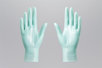 Obraz premium Mint nitrile gloves offer protection and hygiene in medical, laboratory, or industrial settings