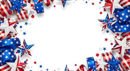 Obraz premium Memorial day tribute honoring fallen heroes with patriotic american symbols
