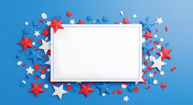 Memorial day tribute with patriotic stars and blank space for remembrance