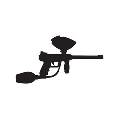 Naklejka premium Paintball gun icon symbol design template. Vector