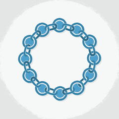 Obraz premium Blue Chain Link Bracelet Illustration.