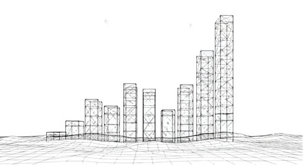 Fototapeta premium Isometric city planning urban architecture sketch