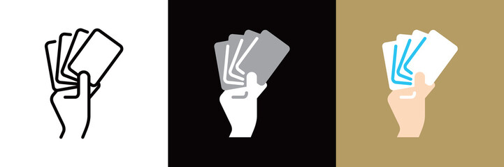 シンプルなトランプのラインアイコン