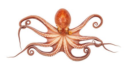 Isolated Common Octopus, a highly intelligent marine mollusc, displaying its camouflage abilities © Elowen