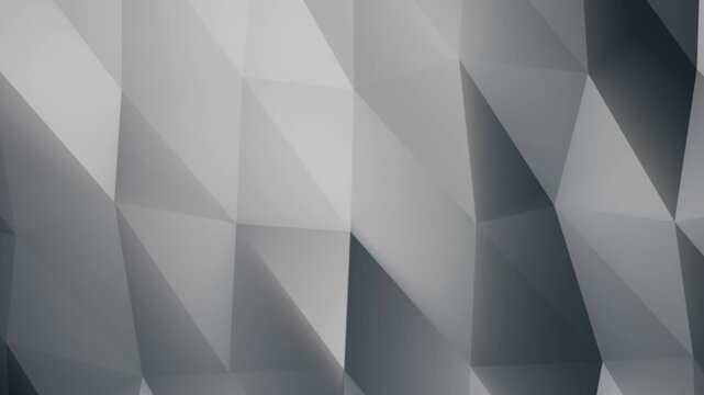 Minimal gray low poly geometric background with faceted triangles and soft shadows