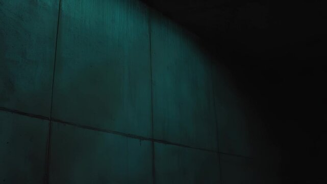 Stark and moody geometry of a strong sunbeam hitting a textured concrete wall, shaping dynamic shadows and highlighting architectural elements in an abstract composition