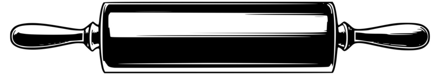 Rolling pin kitchen tool black silhouette