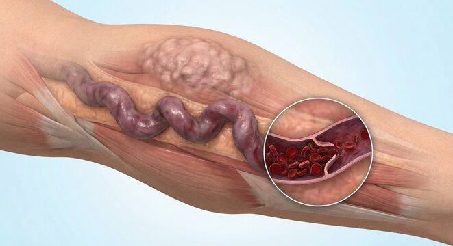 Varicose Veins and Blood Clot Formation in Human Leg.