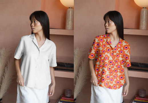 Mockup Of Woman In Customizable Blouse