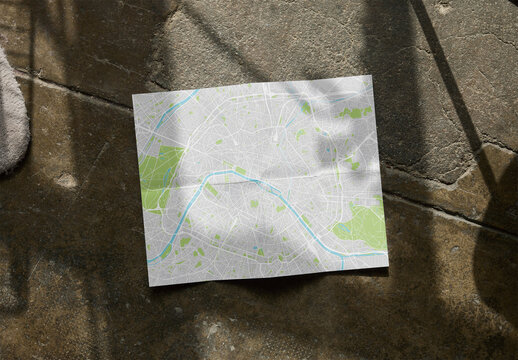 Mockup Of Customizable Paper Folded Multiple Times