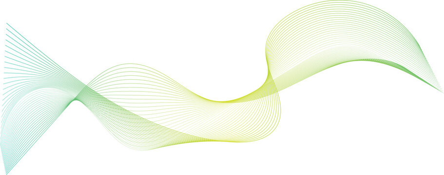 Abstract flowing wave pattern featuring a smooth green and blue gradient perfect for modern technology backgrounds vector illustration