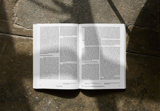 Mockup Of A4 Open Magazine With Customizable Pages