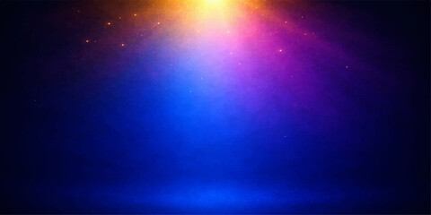 Vibrant Light Spectrum: A captivating abstract composition of a radiant beam of light, cascading downwards, blending with vivid hues of blue and purple in the background. © PS  GALLERY 