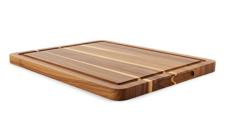 Wooden cutting board with transparent background
