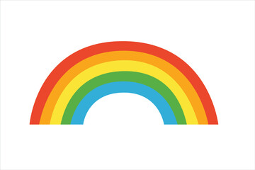 Obraz premium Simple illustration of a bright rainbow with seven colors, perfect for decoration, design, or children projects.