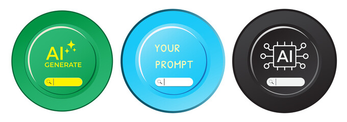 Fototapeta premium Ai icons button. Modern web user interface