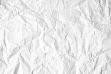 Obraz premium Crumpled white paper texture background. White crumpled paper texture with natural folds and creases. Minimal abstract background with copy space