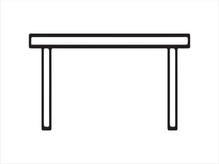 Fototapeta premium Simple black line drawing of a small twolegged table design