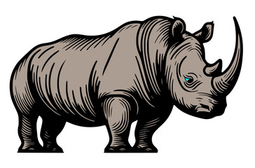 Obraz premium vector illustration of a rhinoceros