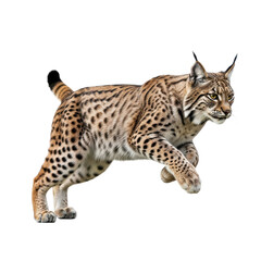 Lynx Jumping Isolated Black Background