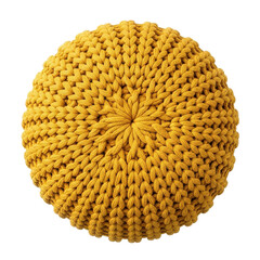 Yellow Knitted Pouf