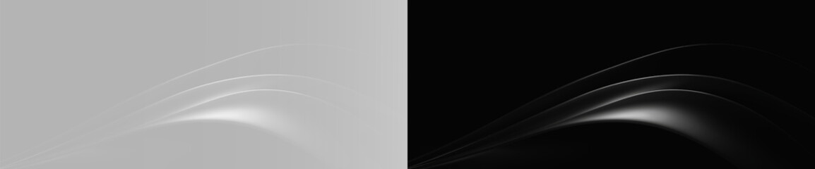 Wave neon line motion and speed background with light grey tones, annotation effect and futuristic...