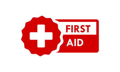 Obraz premium First aid design badge template illustration