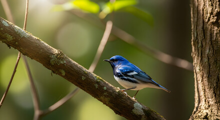 Fototapeta premium Cerulean warbler bird