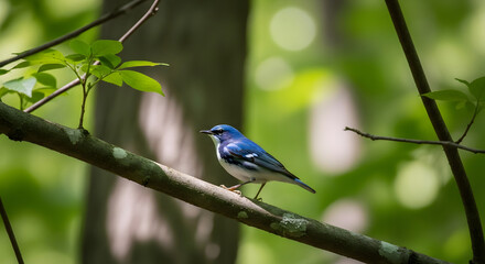 Fototapeta premium Cerulean warbler bird