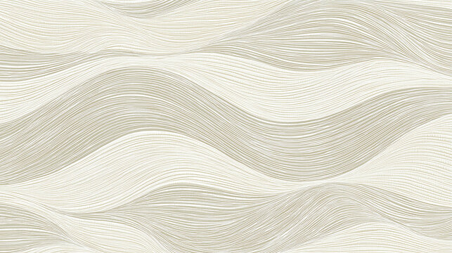 Soft wave curved ink lines inspired by slow tides blending beige and cream flowing texture with gentle rhythm and serene motion evoking calm natural pattern