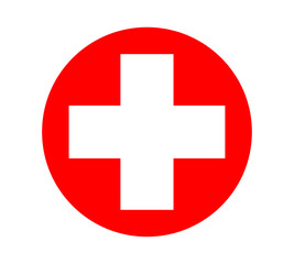 Obraz premium The Red Cross symbol is displayed on a white background