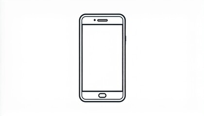 Blank white smartphone mockup isolated on transparent background minimal design