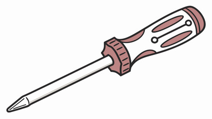 A vector icon of a screwdriver with a cork-like handle and metal shaft displayed on a plain background