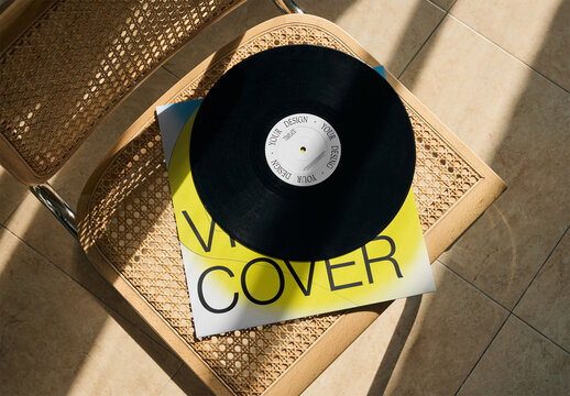 Mockup Of Customized Lp Cover And Vinyl Record