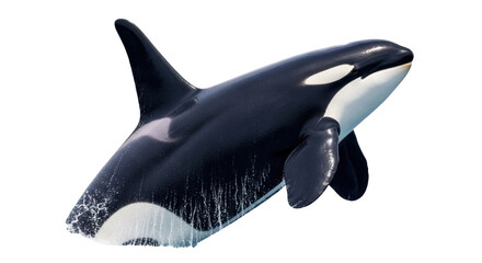 Isolated Killer Whale Swimming, a Marine Predator, a Striking Black-and-White Sea Creature © Marigold