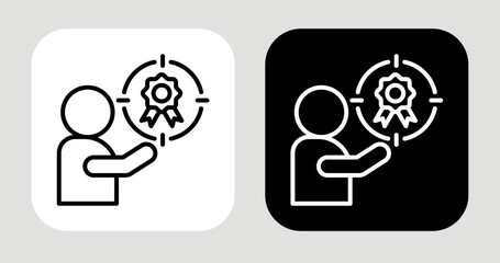 Fototapeta premium Quality Focus Icon In Black and White Line Style
