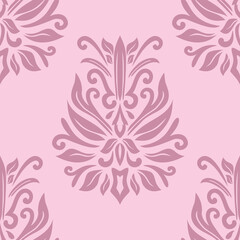 Damask seamless repeat element pattern. Beautiful luxury vintage floral damask vector illustration. Design for wallpaper, decorative, texture, textile, ornament, wrapping, shirts, clothing