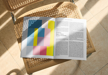 Mockup Of Magazine With Customized Pages