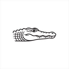 Naklejka premium A crocodile head vector style line art